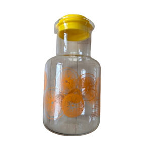 Vintage Pyrex Citrus Pitcher 2L Yellow Orange Print 3520 Made in USA